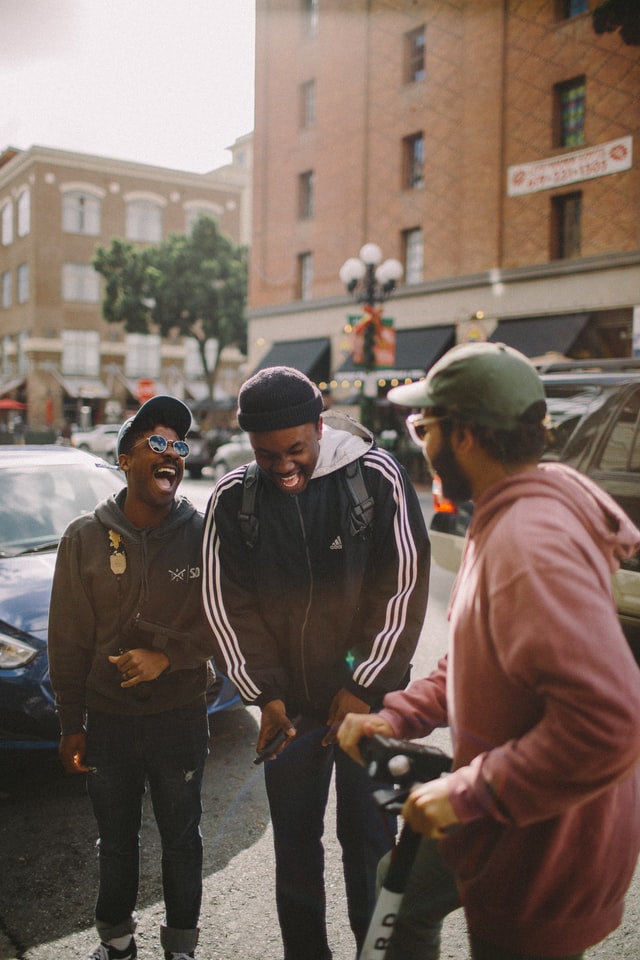 guys laughing in a group